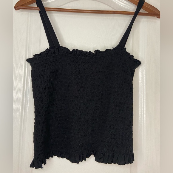 Aritzia Smocked Thin Strap Top with Ruffle - Picture 1 of 4